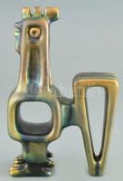 Zsolnay kakas, eozin mázas fajansz, jelzés nélkül, Nádor Judit terv, mázrepedésekkel, erősen kopott,...