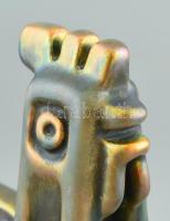 Zsolnay kakas, eozin mázas fajansz, jelzés nélkül, Nádor Judit terv, mázrepedésekkel, erősen kopott,...