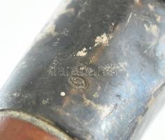 Ezüst (Ag): nyelű lovaglópálca, jelzett, kopott, h: 72 cm