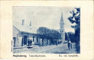 1908 Hajdúdorog, Takarékpénztár, Református templom (EK)