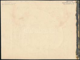 Női arc színpadon. Plakát vagy reklámgrafika terv, 1940 körül. Akvarell, ceruza, papír. Hátoldalán Ö...