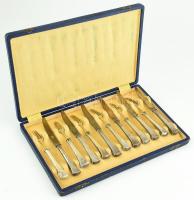 Ezüst (Ag): süteményes készlet, 6 személyes, dobozban, jelzett, kopott. bruttó: 283g