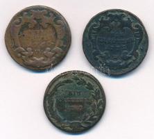 Ausztria 1760W 1kr Cu "Lotharingiai Ferenc" + 1772W 1kr Cu "II. József" + 1780W ...