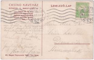 1915 Budapest II. Casino Kávéház belső biliárdasztalokkal. Margit Körút 40. Frisch Rezső tulajdonos ...