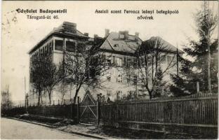 1928 Budapest II. Assisii szent Ferenc leányi betegápoló nővérek háza. Tárogató út 46.