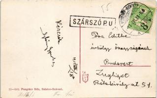 1913 Balatonszárszó, nyaralók, utca. Pongrácz Béla kiadása + "SZÁRSZÓ P.U." (EK)