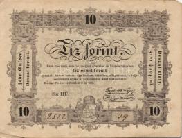 1848. 10Ft "Kossuth-bankó" T:III+