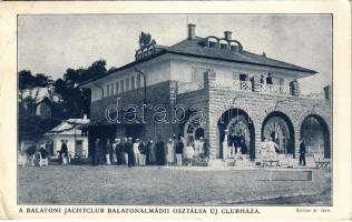 1928 Balatonalmádi, Almádi; Balatoni Jachtclub osztályának új clubháza, hajóskapitányok. Kollár A. felvétele. Balatoni Szövetség kiadása (EK)