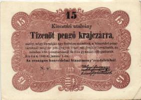1848. 15kr "Kossuth-bankó" T:II-
