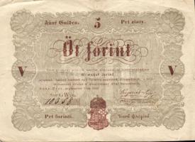 1848. 5Ft "Kossuth-bankó" 2klf színvariáns T:II/III,III