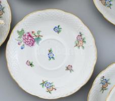 Herendi Eton mintás 12 személyes teás, mokkás (cukortartója virág mintás, erősen sérült) és sütemény...