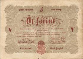 1848. 5Ft "Kossuth-bankó" 2klf színvariáns T:II/III,III