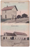 1912 Nagyoroszi, vasútállomás, Hermina Henger mű malom. Hoffmann Dávid kiadása