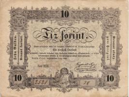 1848. 10Ft "Kossuth-bankó" T:III+