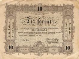 1848. 10Ft "Kossuth-bankó" T:III+