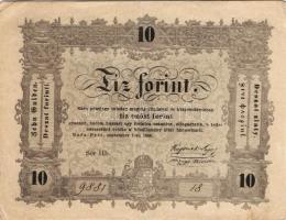 1848. 10Ft "Kossuth-bankó" T:III+