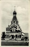 1938 Ungvár, Uzshorod, Uzhhorod, Uzhorod; görögkeleti templom / Pravoslavny kostel / Orthodox church + "1938 Ungvár visszatért" So. Stpl (EK)