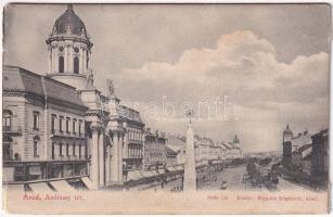 1907 Arad, Andrássy tér, üzletek. Keppich Zsigmond kiadása / square, shops (r)