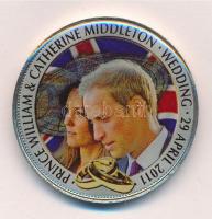 Nagy-Britannia 2011. 25p Cu-Ni "II. Erzsébet", "Vilmos herceg és Kate Middleton esküvője" multicolor rátéttel T:2 United Kingdom 2011. 25 Pence Cu-Ni "Elizabeth II", with "Prince William & Catherine Middleton wedding" multicolor inlay C:XF