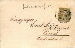 1906 Máriaradna, Radna (Lippa, Lipova); vasútállomás. Konstantin Sándor kiadása / Stationsgebäude / ...