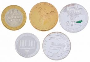 5xklf modern emlékérem-tétel, benne Németország 2013. "Szászország" kétoldalas multicolor ...