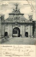 1903 Gyulafehérvár, Karlsburg, Alba Iulia; Károly-kapu. Schäser Ferenc fénynyomdai műintézete kiadása / Karlstor / castle gate (fl)