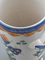 Iparművészeti Vállalatos Gorka habános kerámia váza. Jelzett, kopásnyomokkal, mázrepedésekkel, m: 19...