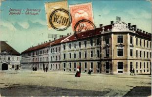 1913 Pozsony, Pressburg, Bratislava; Honvéd laktanya / K.u.k. military barracks. TCV card