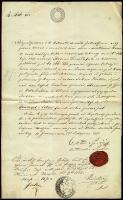 1852 Horvát nyelvű okmány 50 kr szignettával / Document with 50 kr signetta