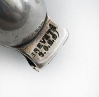 Christofle ezüstözött alpakka spárgacsipesz, jelzett, jó állapotban, h: 11,5 cm