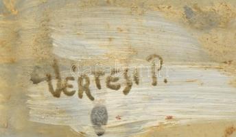 Vértesi Péter (1938-2010): Téli táj. Olaj, farost, jelzett. Széleinél apró felületi sérülésekkel, 60...