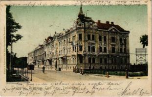 1904 Temesvár, Timisoara; Gyárváros, Liget út, villamos / Fabric, street, tram