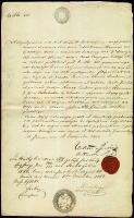 1852 Horvát nyelvű okmány 50 kr szignettával / Document with 50 kr signetta