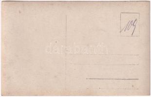 Lavochne, Lawotschne, Lavocsne, Lawoczne; railway station with damaged locomotive, after a railway a...