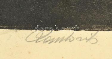 Paulovits Pál (1892-1975): Firenzei sikátor. Színezett rézkarc, papír, jelzett, üvegezett fa keretbe...