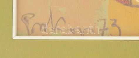 Prokop Péter (1919-2003): Csendélet, 1973.
Olaj, farost, jelzett, üvegezett fa keretben. 62×58 cm