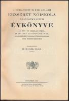 A Budapesti M. Kir. Állami Erzsébet Nőiskola évkönyve az 1938-39. iskolai évről, az intézet alapítás...