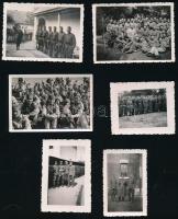 II. világháborús magyar királyi katonák, 6 db fotó, 7,5×7,5 cm