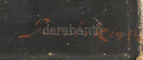 Parobek Alajos (1896-1947): Pipázó. Olaj, vászon, jelzett, sérült, 50×40 cm