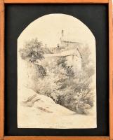 Alexandre Calame (1810-1864): LEtude du paysage, 1850-60 körül. Litográfia, papír, jelzett a litográfián, foltos, 31×21 cm