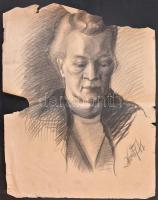Kreitz Károly (1935k.-?): Tanulmányrajzok, 4 db. Ceruza, szén, papír, jelzett, sérült és hiányos, 39,5×28 és 63x49 cm