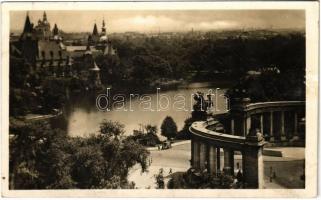 1942 Budapest XIV. Városligeti tó, Millenniumi emlékmű (Hősök tere) (fl)