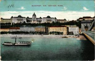 1911 Budapest I. Királyi vár, gőzhajó (EK)