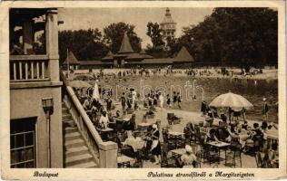 1925 Budapest XIII. Margitsziget, Palatinus strandfürdő, fürdőzők, pincérnők (fa)