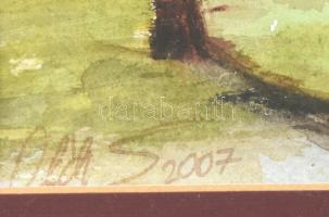 Olvashatatlan jelzéssel: Tükröződés. Akvarell, papír. Dekoratív, üvegezett fa keretben, 28×38 cm