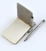 cca. 1900 táncrend ceruzával, fém, gyöngyház berakással, kopásnyomokkal, benne lévő papír pótolt. 7,...