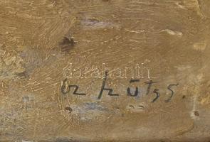 Szüts Sándor, Cecei (Czecei, 1887-1942): Havas táj. Olaj, karton. Jelzett. Dekoratív, sérült fa kere...