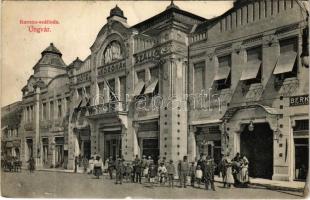 Ungvár, Uzshorod, Uzhhorod, Uzhorod; Korona szálloda, Horvát Mór és Berkes üzlete. Völgyi József kiadása / hotel, shops (Rb)