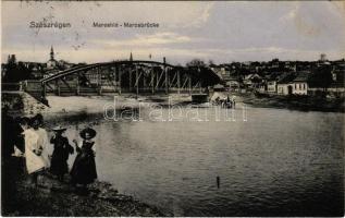 1911 Szászrégen, Reghin; Maros híd / Brücke / Mure bridge