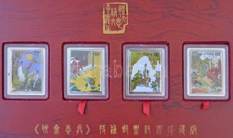 Kína 2002. "Különös mesék Liao Zhairól" bélyegsorozat multicolor emlékérmei (9xklf) + A so...